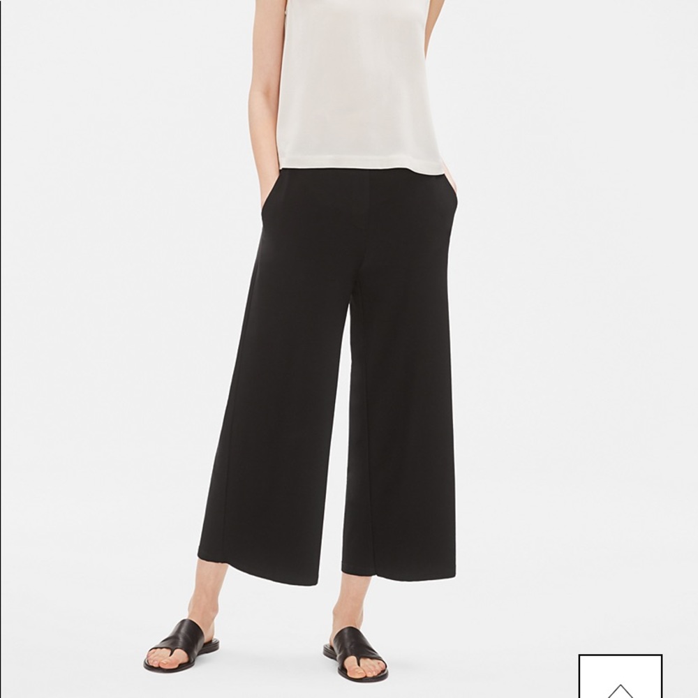 Eileen Fisher Black Wide Leg Pants Size Medium